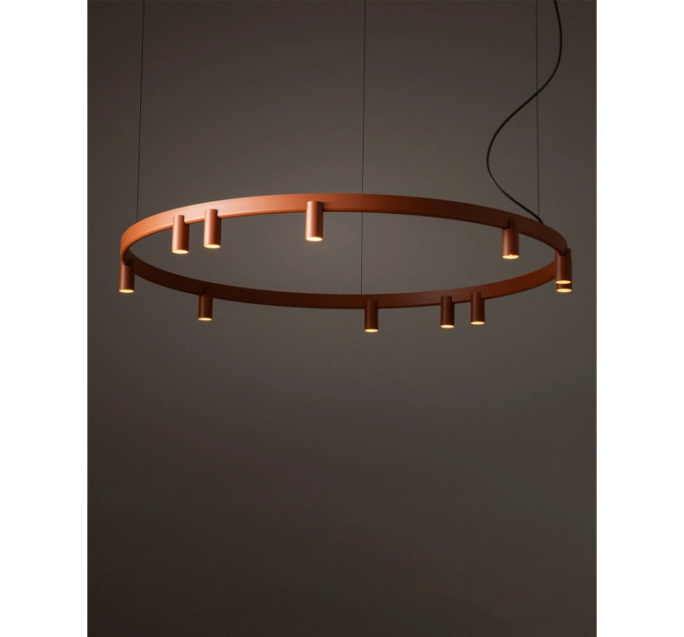 Люстра Nowodvorski 12420 Fourty Round GU10 R35+LED 11+6x10W+9W 3000K 710Lm IP20 теракотова2